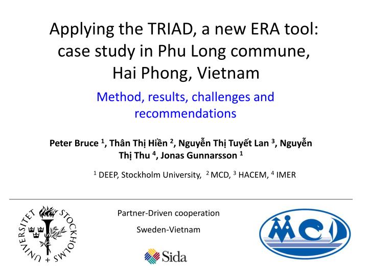 applying the triad a new era tool case study in phu long commune hai phong vietnam