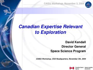 Canadian Expertise Relevant to Exploration
