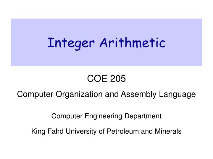 integer arithmetic