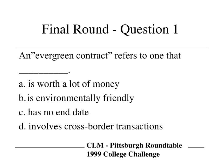 final round question 1