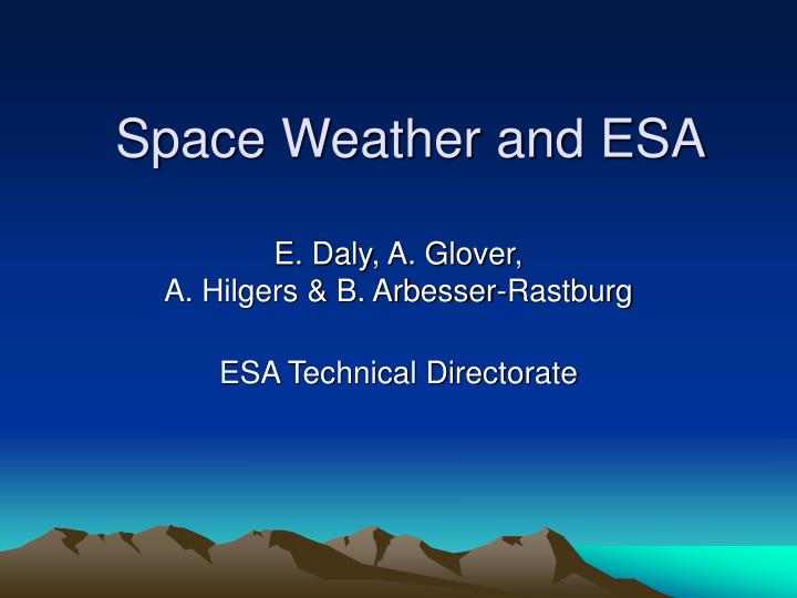 space weather and esa