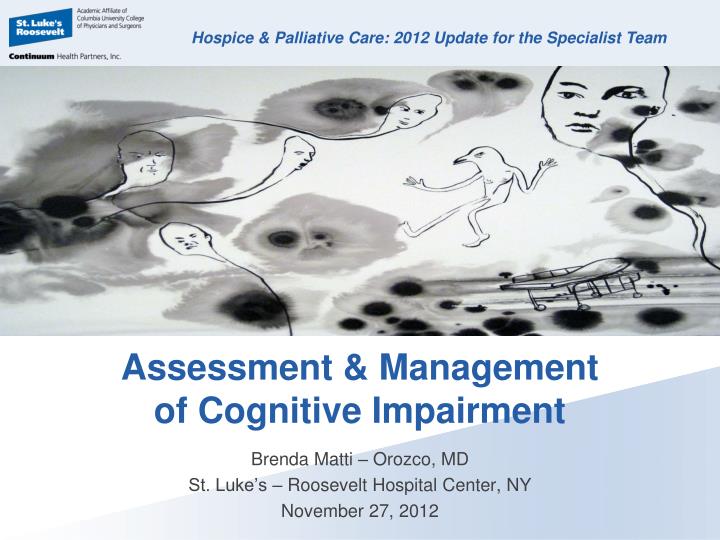 assessment management of cognitive impairment