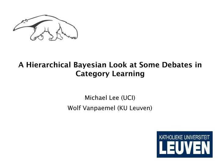 a hierarchical bayesian look at some debates in category learning
