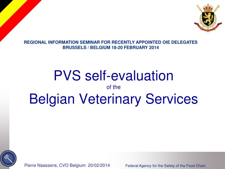 pvs self evaluation of the belgian veterinary services