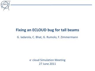 Fixing an ECLOUD bug for tall beams