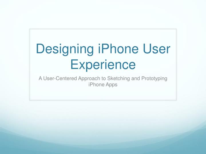 designing iphone user experience