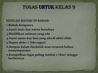 tugas untuk kelas 9