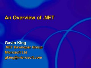 An Overview of .NET
