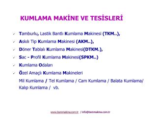 kumlama mak ne ve tes sler