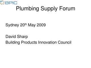 Plumbing Supply Forum