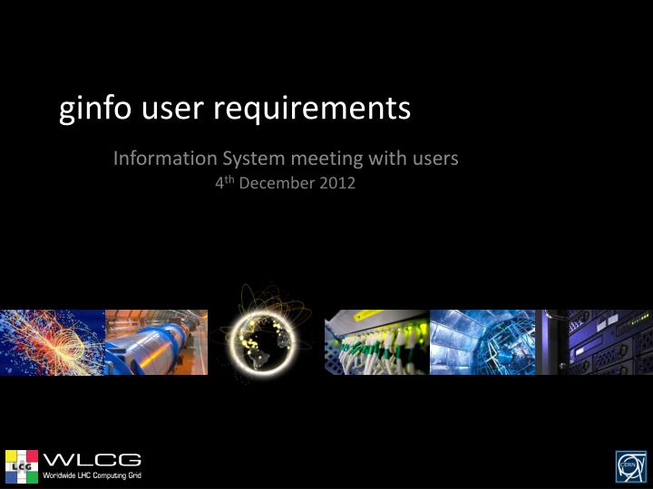 ginfo user requirements