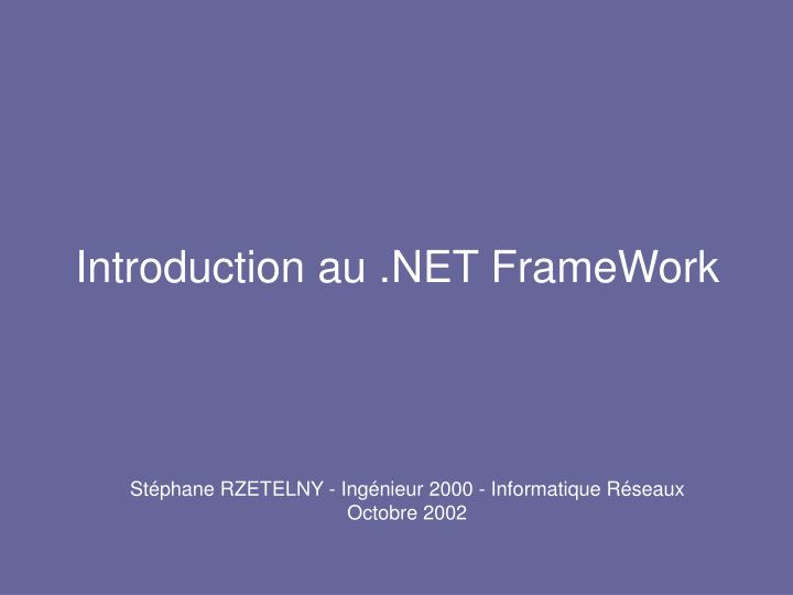 introduction au net framework
