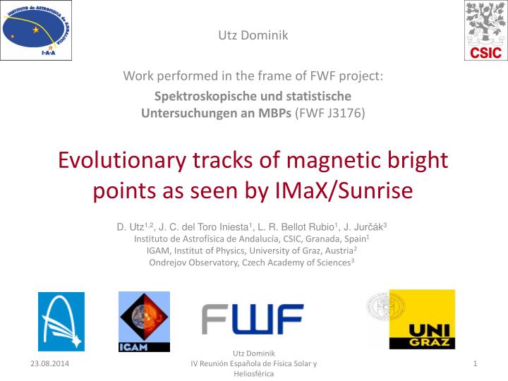 evolutionary tracks of magnetic bright points as seen by imax sunrise
