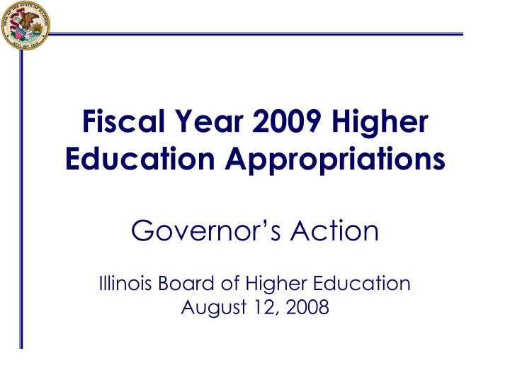 fiscal year 2009 higher education appropriations