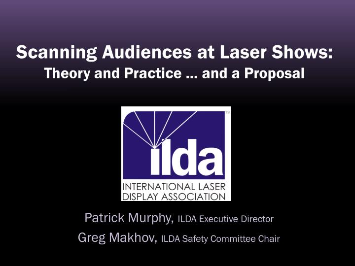 scanning audiences at laser shows theory and practice and a proposal