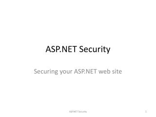 ASP.NET Security