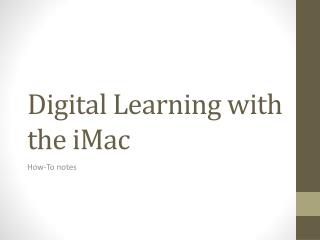 digital learning with the imac