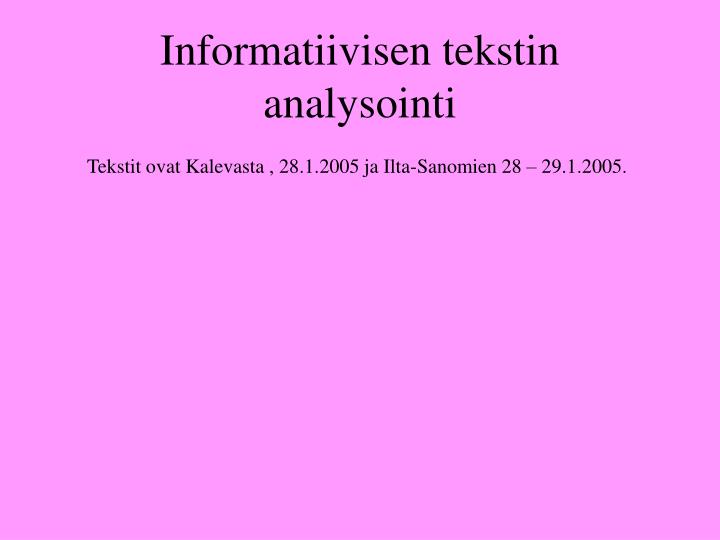 informatiivisen tekstin analysointi