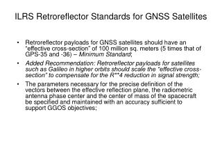 ILRS Retroreflector Standards for GNSS Satellites