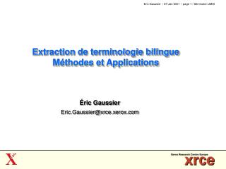 extraction de terminologie bilingue m thodes et applications