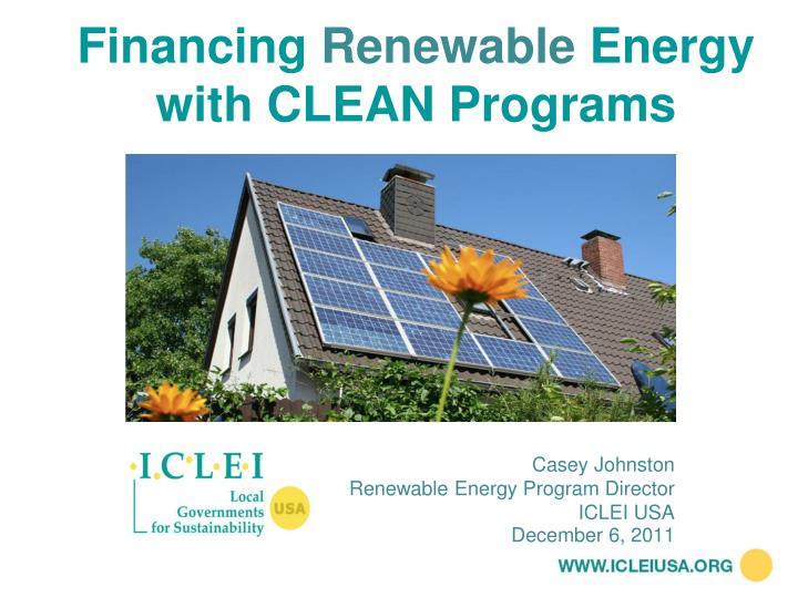 financing renewable energy with clean programs