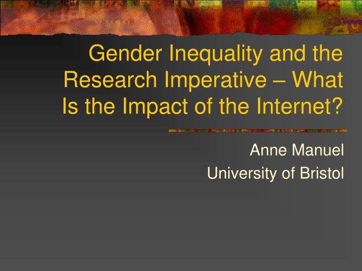 gender inequality and the research imperative what is the impact of the internet