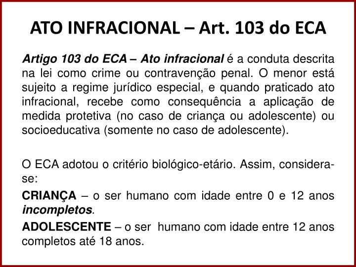 ato infracional art 103 do eca