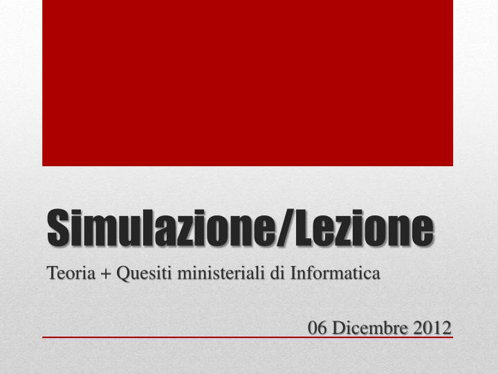 simulazione lezione