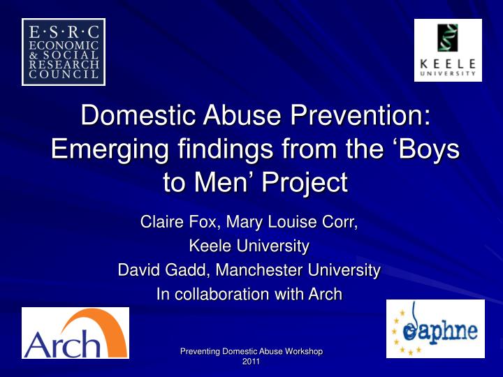 domestic abuse prevention emerging findings from the boys to men project