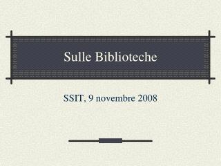 sulle biblioteche
