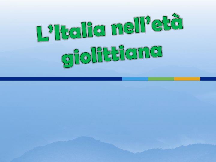 l italia nell et giolittiana