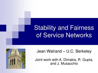 Stability and Fairness of Service Networks
