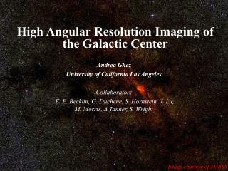 High Angular Resolution Imaging of the Galactic Center