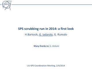SPS scrubbing run in 2014: a first look