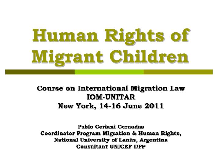 human rights of migrant children
