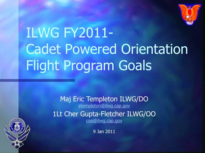 ilwg fy2011 cadet powered orientation flight program goals