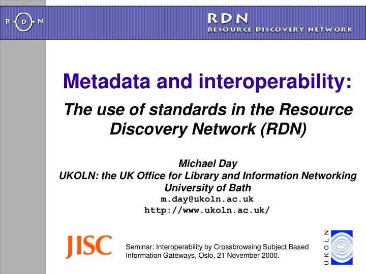 metadata and interoperability