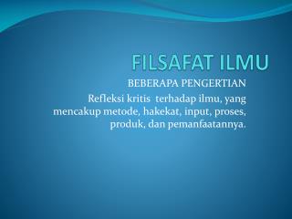 filsafat ilmu