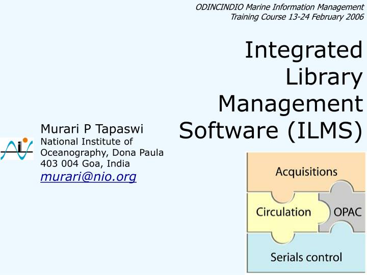 odincindio marine information management training course 13 24 february 2006