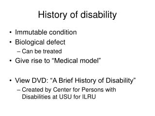 History of disability