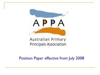 Position Paper effective from July 2008