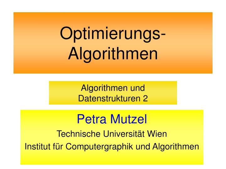 optimierungs algorithmen