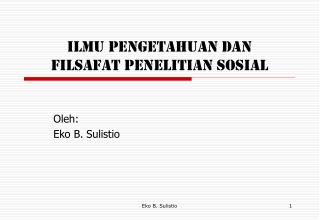 ilmu pengetahuan dan filsafat penelitian sosial