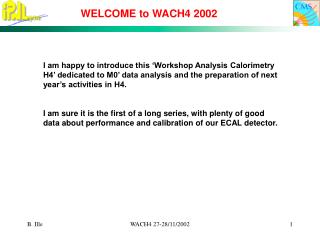 WELCOME to WACH4 2002