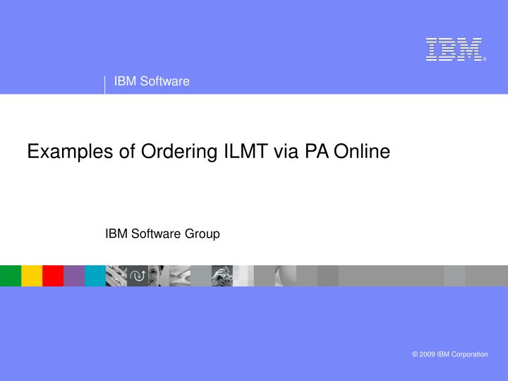 examples of ordering ilmt via pa online