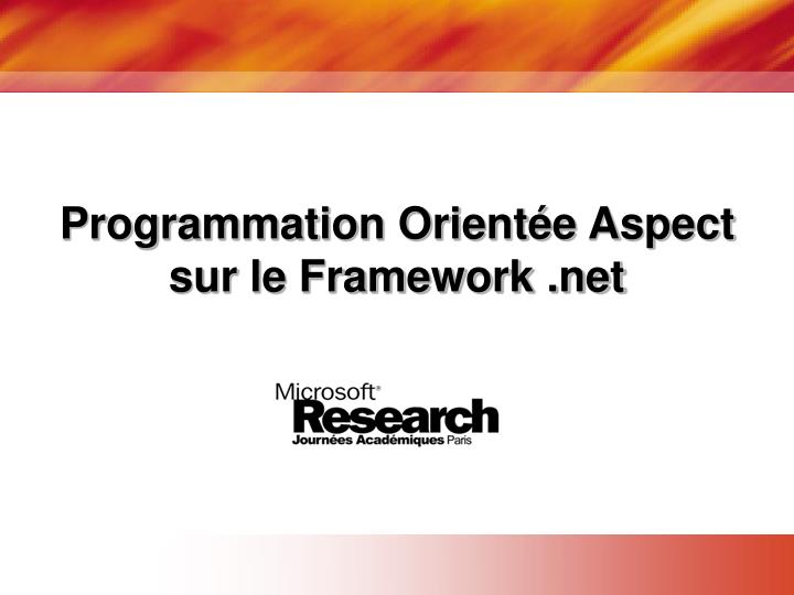 programmation orient e aspect sur le framework net