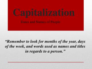 capitalization