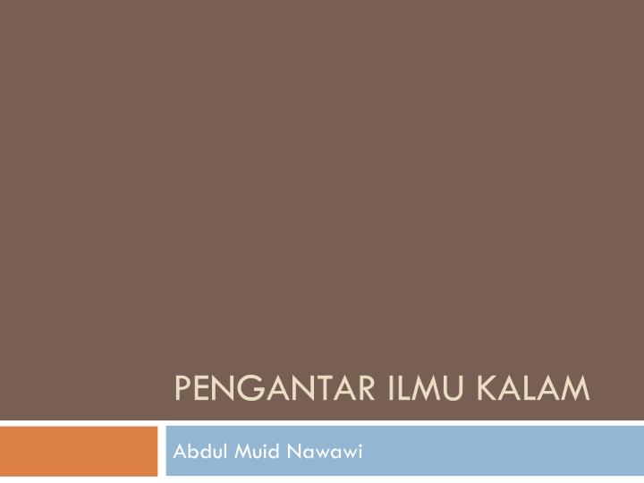 pengantar ilmu kalam