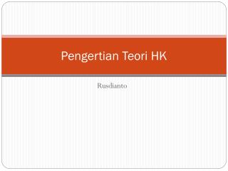 pengertian teori hk