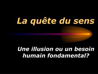la qu te du sens